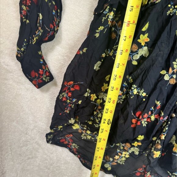 Anthropologie Floral Jamison Ruffles Flowy Blouse Whimsy Goth Tunic Top Boho M - Picture 16 of 16